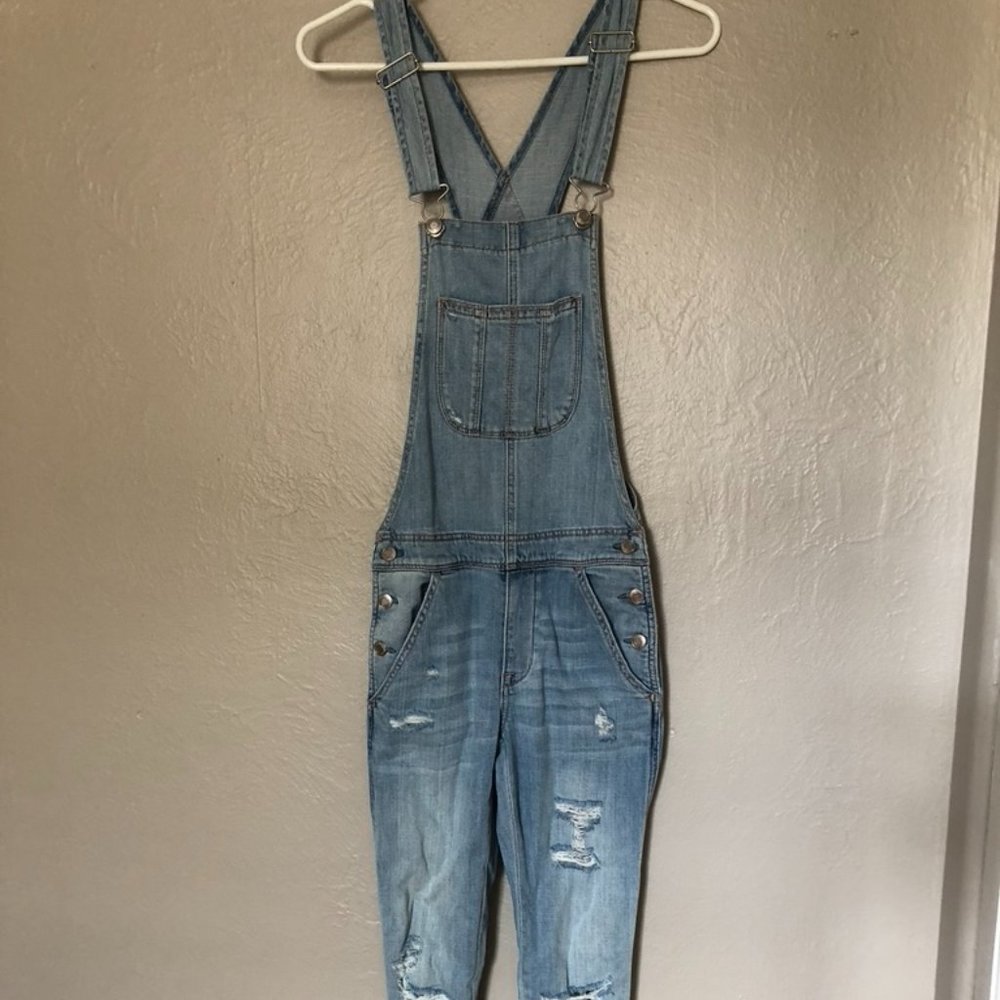American Eagle Distressed Denim Overalls